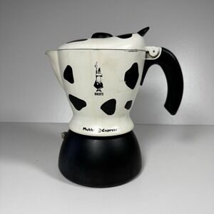 Bialetti Mukka Express Cappuccino Maker Cow Print Stovetop Espresso Moka Read!